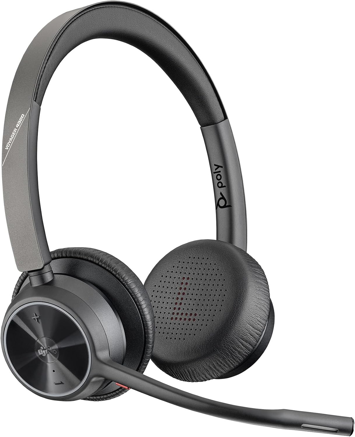 Poly Voyager 4320 UC Wireless Headset & Charge Stand - Noise-Canceling Wireless Headphones with Mic - Connect to PC via USB-C to USB-A Adapter, Cell Phone via Bluetooth, Microsoft Teams Certified
