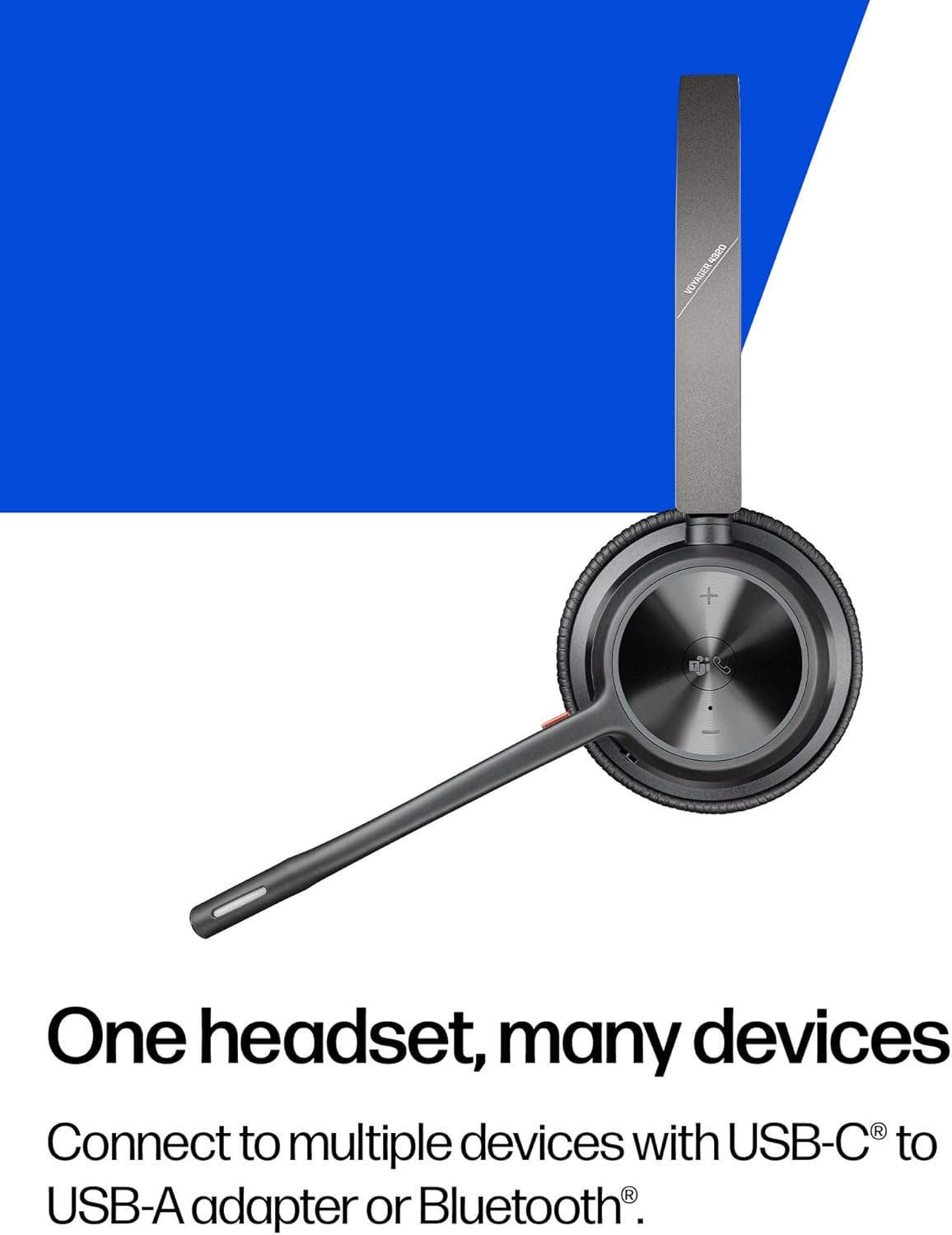 Poly Voyager 4320 UC Wireless Headset & Charge Stand - Noise-Canceling Wireless Headphones with Mic - Connect to PC via USB-C to USB-A Adapter, Cell Phone via Bluetooth, Microsoft Teams Certified - Image 5