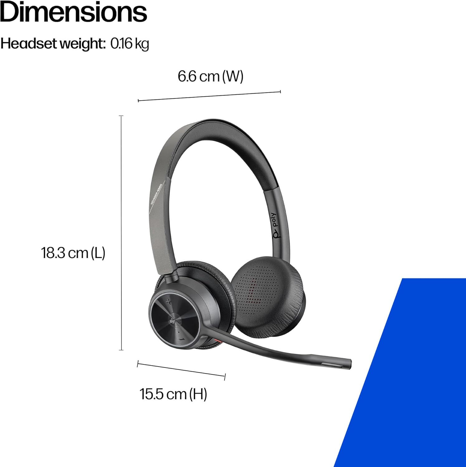 Poly Voyager 4320 UC Wireless Headset & Charge Stand - Noise-Canceling Wireless Headphones with Mic - Connect to PC via USB-C to USB-A Adapter, Cell Phone via Bluetooth, Microsoft Teams Certified - Image 6