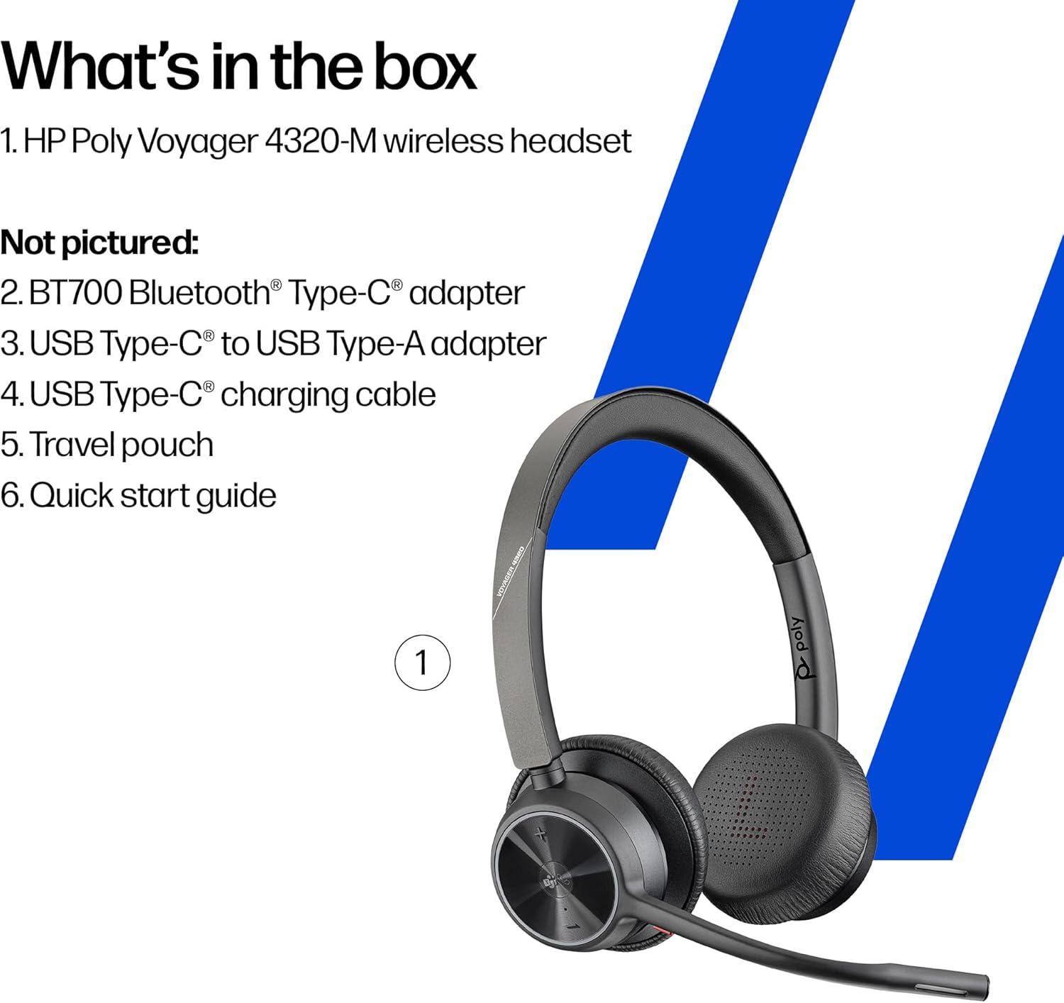 Poly Voyager 4320 UC Wireless Headset & Charge Stand - Noise-Canceling Wireless Headphones with Mic - Connect to PC via USB-C to USB-A Adapter, Cell Phone via Bluetooth, Microsoft Teams Certified - Image 7