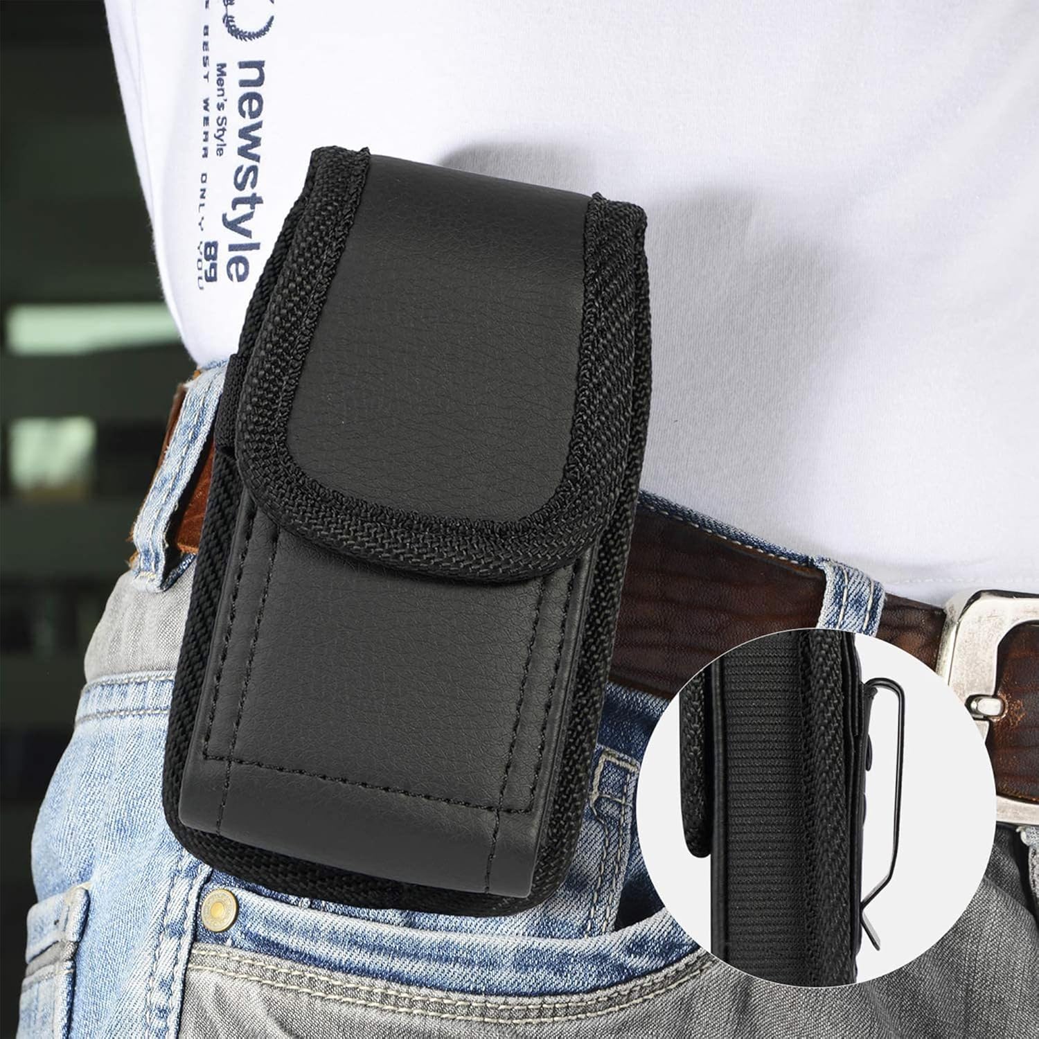 Flip Phone Case,with Belt Loop Clip Magnetic Closure Leather Wallet Case for Alcatel Go,TCL Flip 4/3, Blu Cingular Flex 2,Consumer Cellular IRIS, Nokia 2720 2760 2780,Leather - Image 5